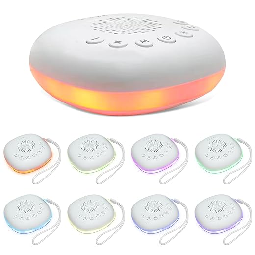 Portable White Noise Machine (USB, 20 Sounds, 9 Night Lights) - $19.99
