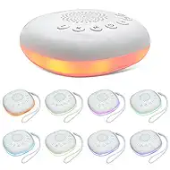 White Noise Sound Machine for Sleep - Portable Sound Machine, 20 Soothing Sounds 9-Color Night Light 30 Volume Levels 4 Timer Options Type-C Charging Noise Machine for Baby Adult Home Office Travel