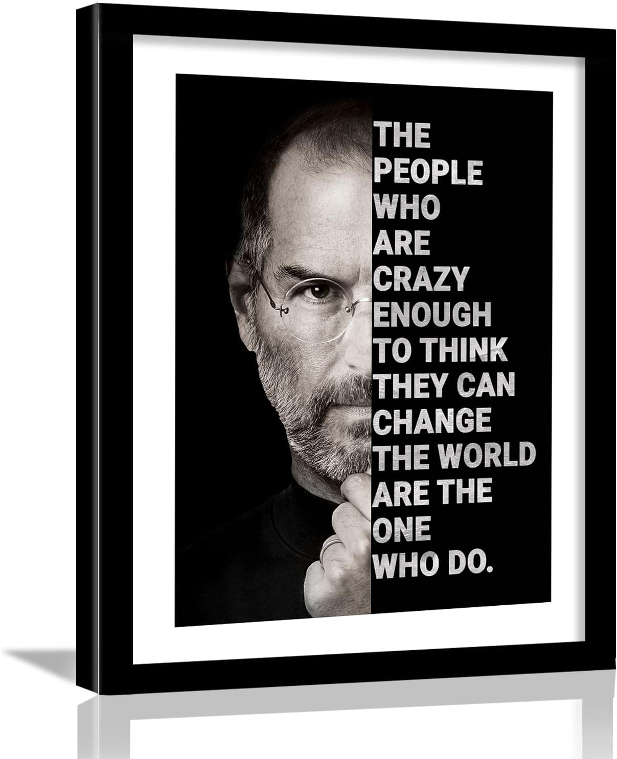 Kotart - Steve Jobs Poster with Frame for Room - Steve Jobs Quotes Poster for Home Wall Decor ( 11x14 inch , Framed) (Steve Jobs) multicolor