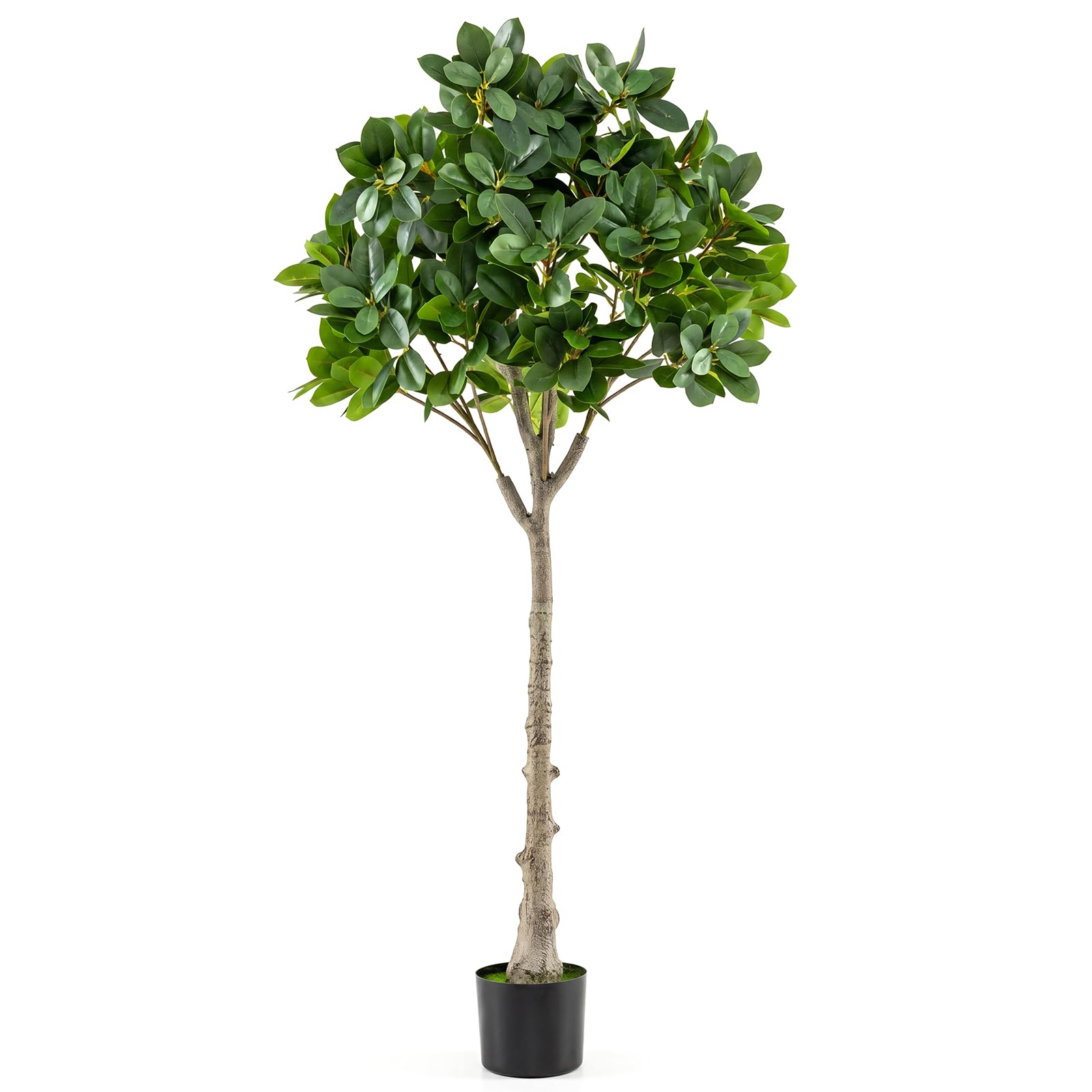 COSTWAY Pianta Finta, Ficus Finto da Interno e Esterno (140 cm) | Albero Artificiale con Rami Realistici, Foglie Fitte e Vaso Zavorrato, per Salotto, Ufficio, Hotel, Balcone e Giardino