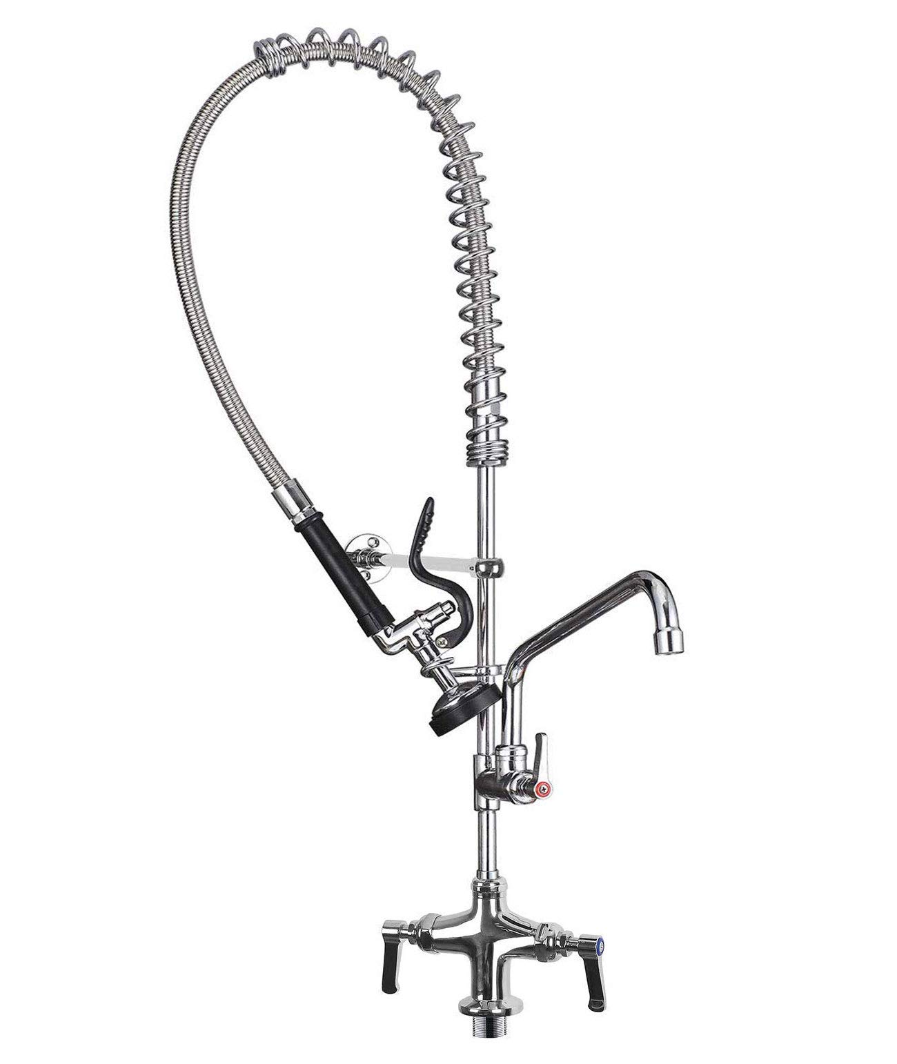 Buy Commercial Pre Rinse Spray Tap, POUGEO Pedestal Single Hole Deck