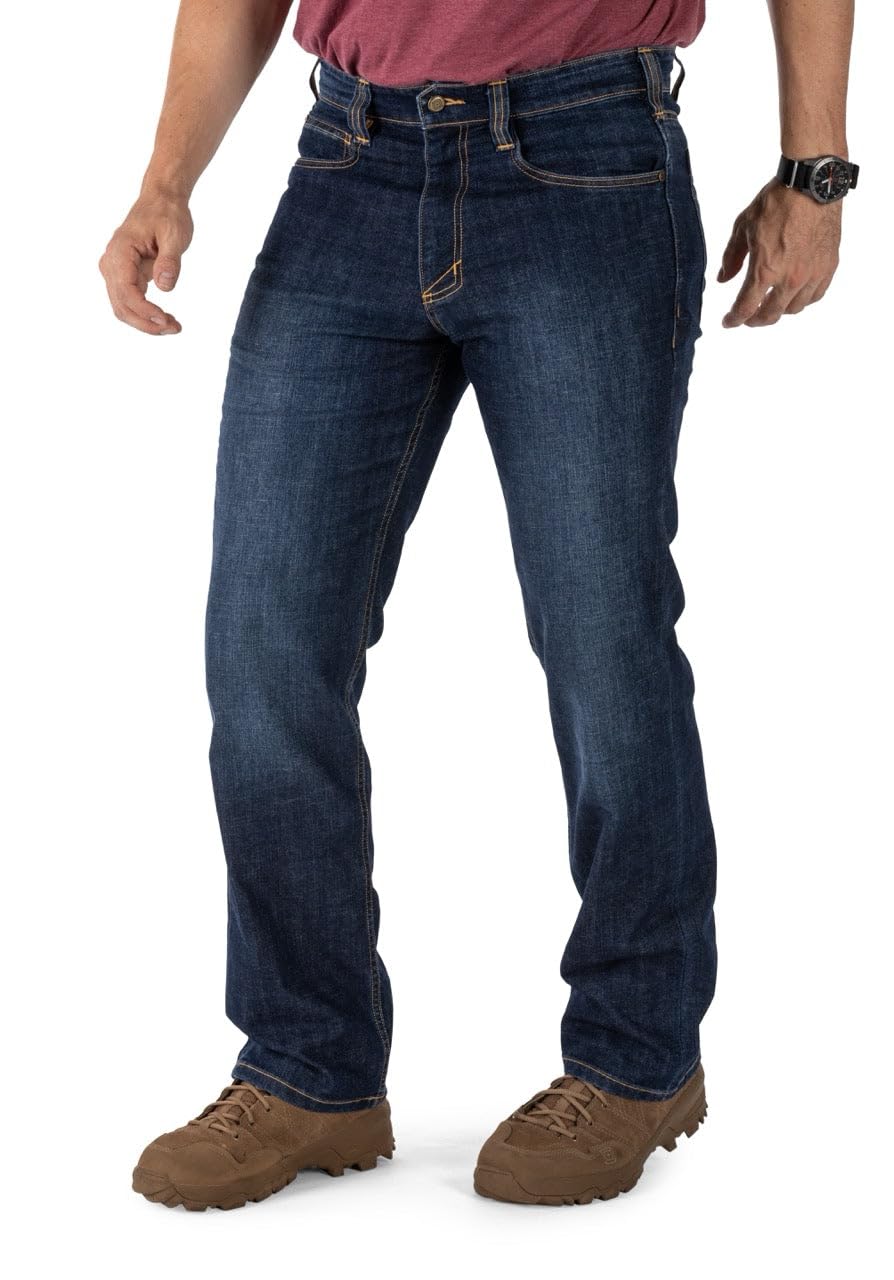 5.11 Tactical Men's Defender-Flex Regular Fit Jeans, 7 Pockets, Fitted Waistband, Style 74477, New Finish