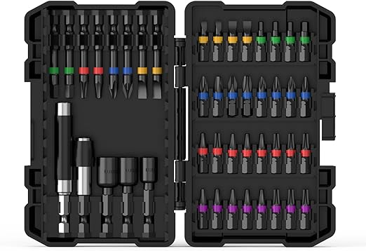 NAWIN Impact Driver Bit Set,45 Piece Screwdriver Bit Set,Impact Tough Screwdriving Bit Set (Black)