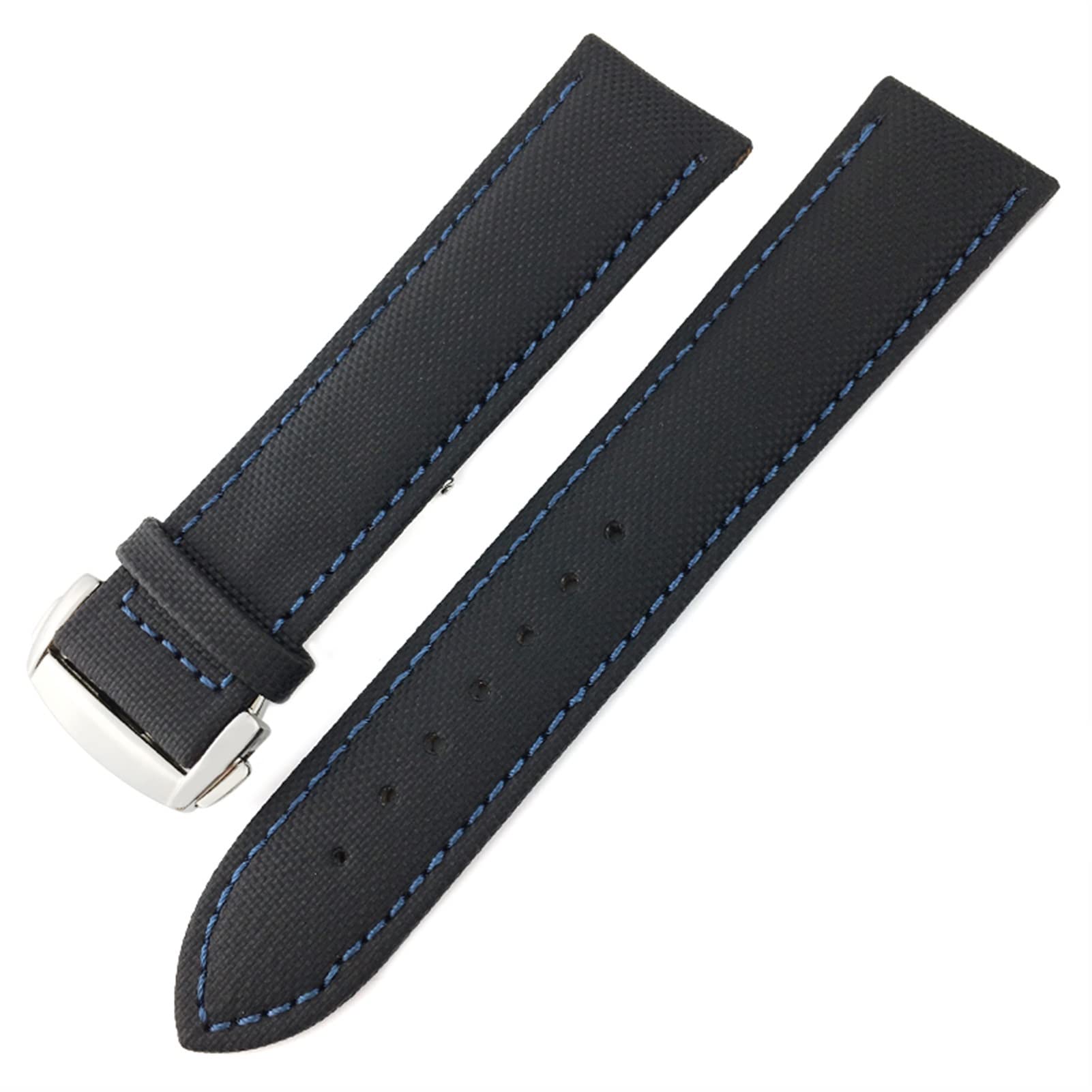 Bracelet de montre nylon 20mm CZKE noir bleu de bureau aux activités outdoor