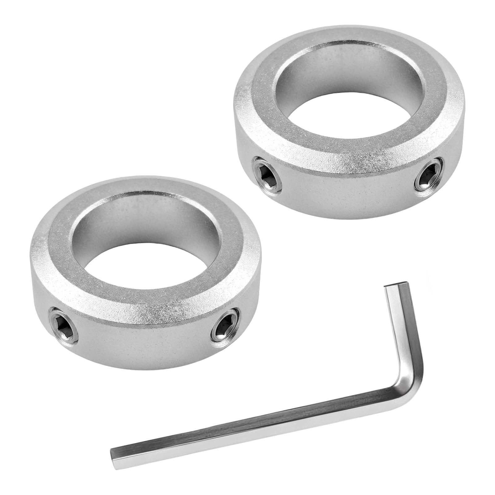 SHBAOCH Stellringe Feststellring 20mm, 2 Stück Feststellring Wellensicherungsring Tiefenanschlagringe mit Inbusschlüssel, Spannring Präziser Einstellring für Montage Industrie Aluminium Legierung
