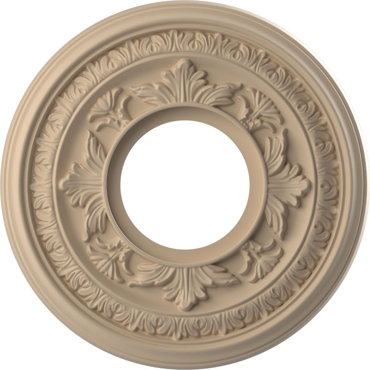 Ekena Millwork 10"OD x 3 1/2"ID x 3/4"P Baltimore Thermoformed PVC Ceiling Medallion (Fits Canopies up to 4 1/4"), UltraCover Satin Smokey Beige