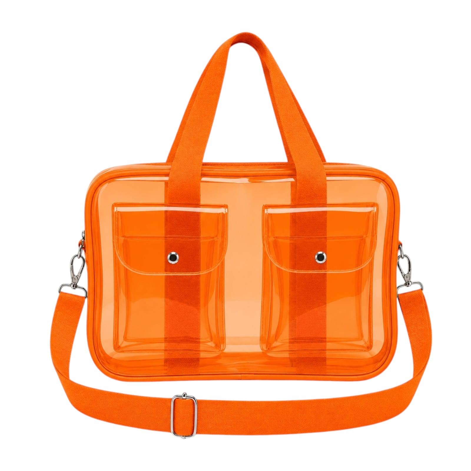 Clear PVC Rainbow Duffle Bag for Women & Girls|Transparent Gym Travel Bag with Adjustable Shoulder Strap|Waterproof Lightweight Sports & Beach Bag|Stylish Overnight Carry Bag(Pack of 1, Random Colour)-image-6