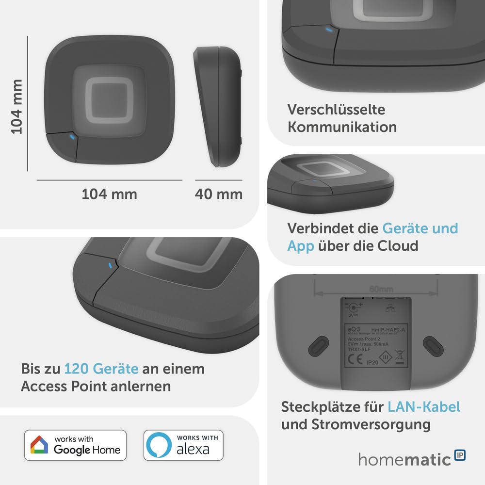 Homematic IP Bewässerungsaktor+ Access Point 2, Smart Home, Sieger der Stiftung Warentest 05/2026, mit App steuerbar, intelligente Gartenbewässerung, smarter Bewässerungscomputer, anthrazit, 162114A0