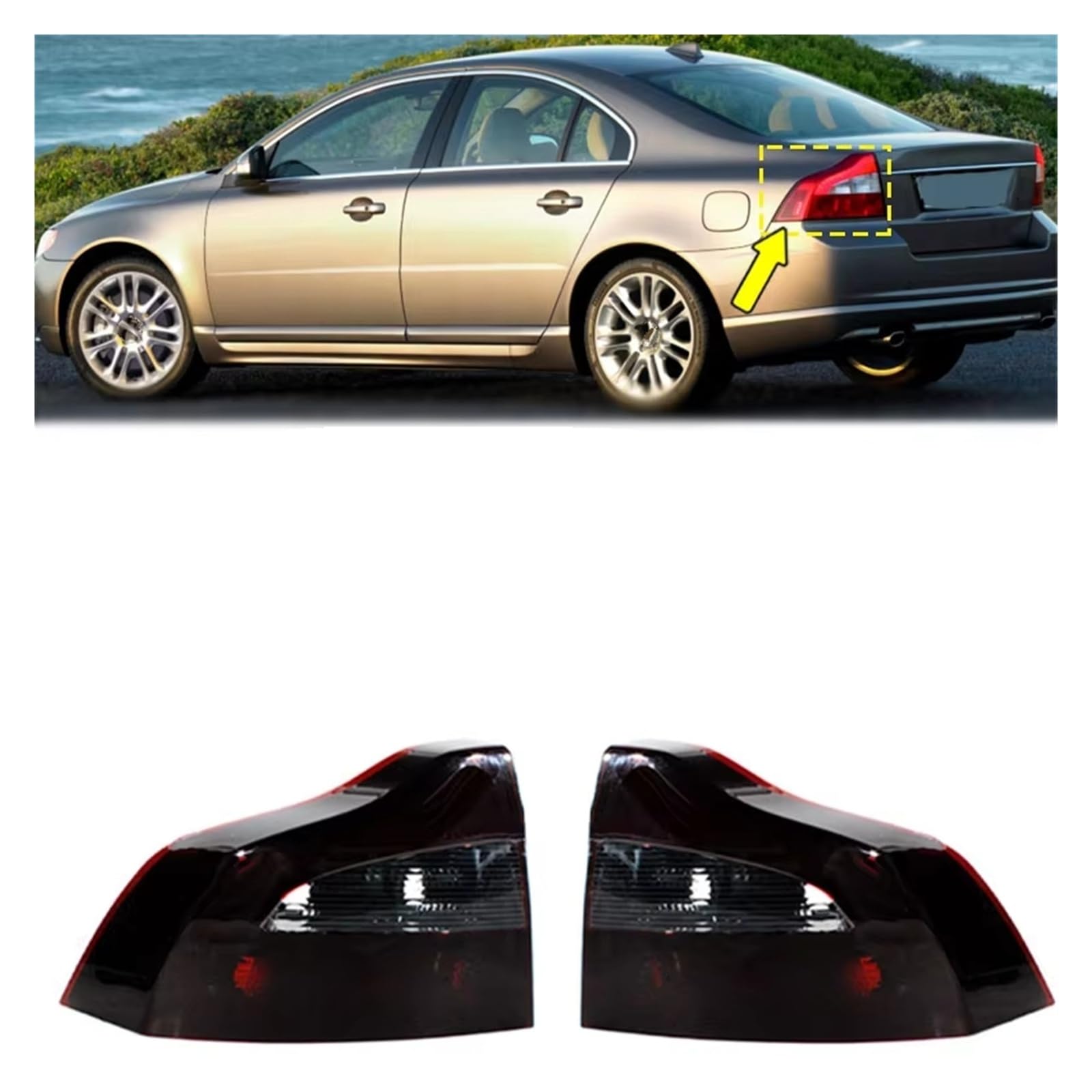 Fanali Posteriori Auto Per Volvo Per S80 2007-2013 1 Paio Di Accessori Per Auto Fanale Posteriore Fumatore A LED Lampada Senza Circuiti Lampadine