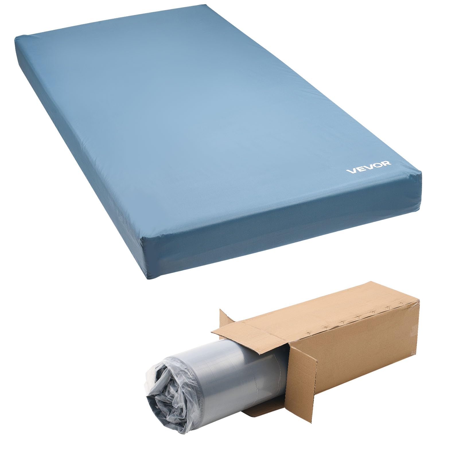 VEVOR Materasso per Letto Ospedaliero in Schiuma, capacità 158,8 kg, con Ridistribuzione della Pressione per Cure, Impermeabile per Case di Cura e Assistenza Domiciliare, 2030 x 914 x 153 mm