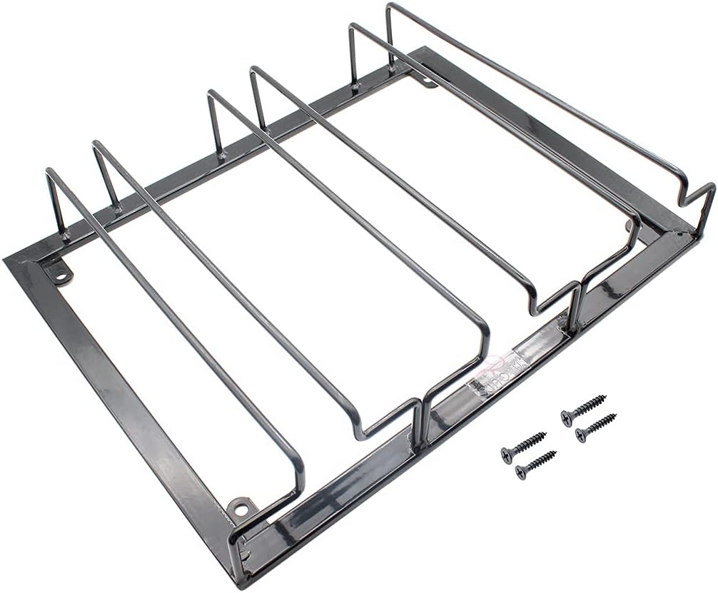 XIAOYU Wine Glass Racks, Stemware Racks, Wine Glass Rack Hanger, Stainless Steel Bar Home Cup Glass Holder, Under Cabinet Wine Glass Stemware Rack Holder, 4 Rows, Black