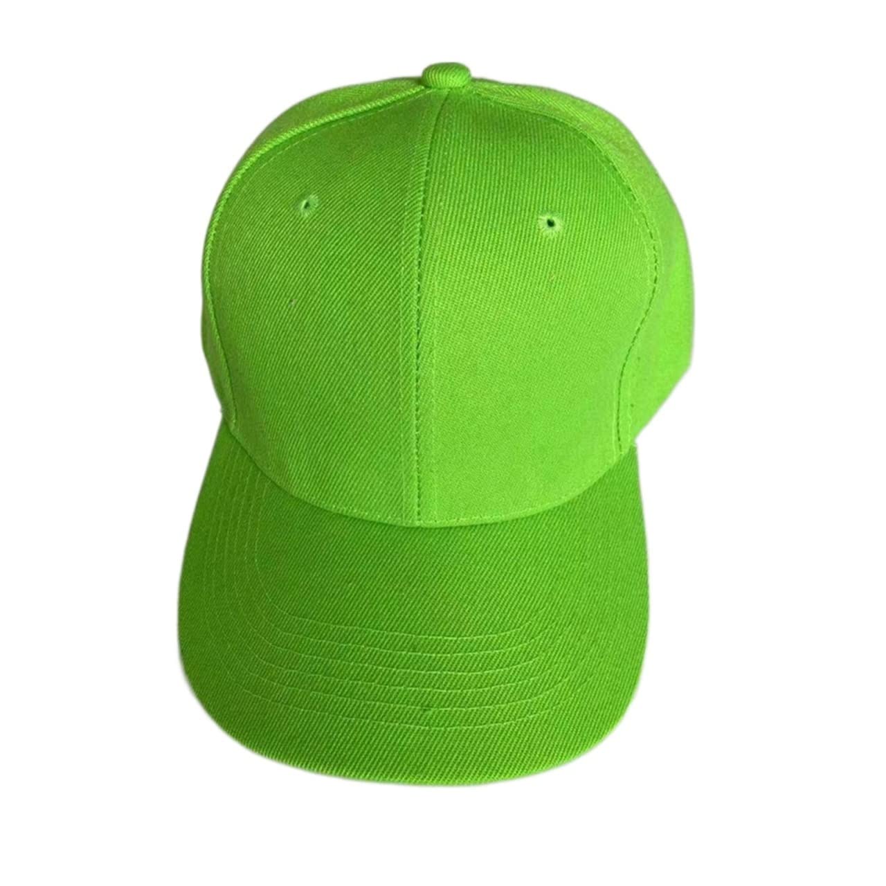 GSYYSolid Color Adjustable Spring Summer Dad Hat Shade Hip Hop Men Women Multiple Colour Baseball Cap Peaked Cap (Color : Fluorescent Green, Size : Adjustable)