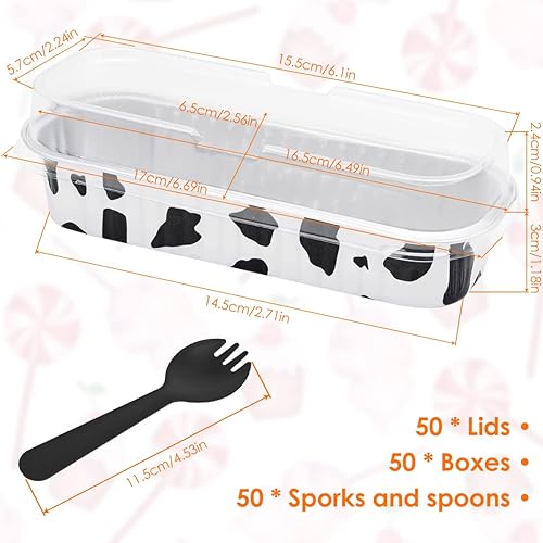 Miniatura 2 de 150 moldes para hornear mini pan con tapas y cucharas, moldes antiadherentes para hornear de 6.8 fl oz, moldes para pan de papel de aluminio