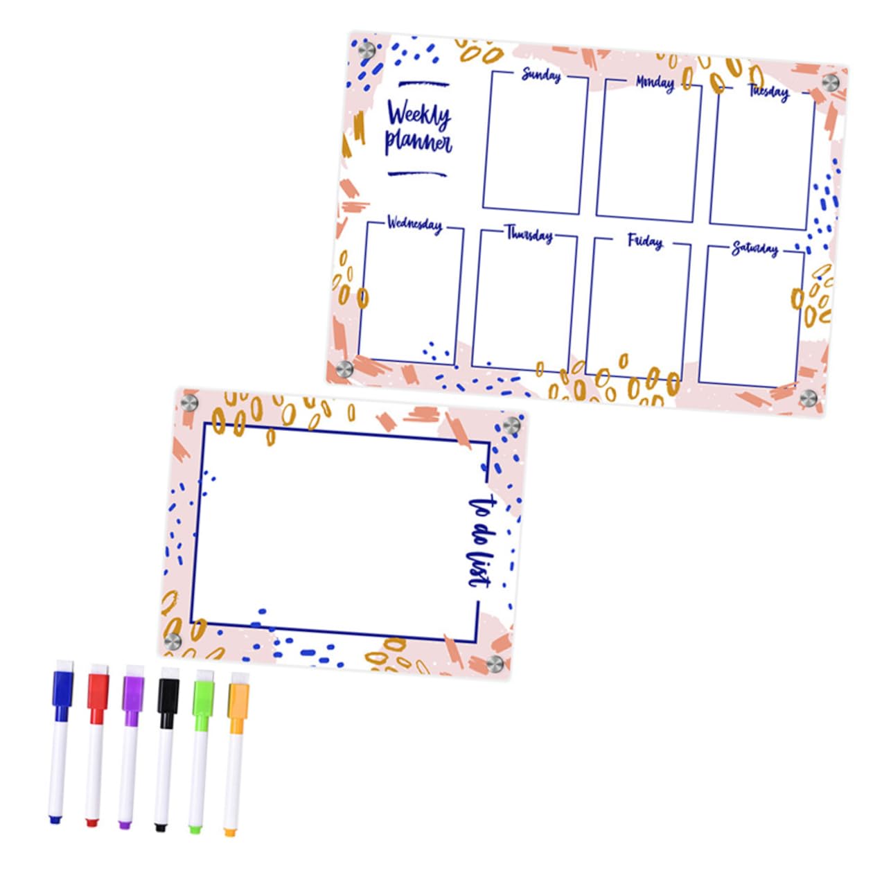 STOBOK 1satz Magnetische Wochenplaner Tafel Für Kühlschrank Abwischbare Acrylic Planungsboard Mit Whiteboard-stiften Für Tägliche Notizen Und Familienorganisation