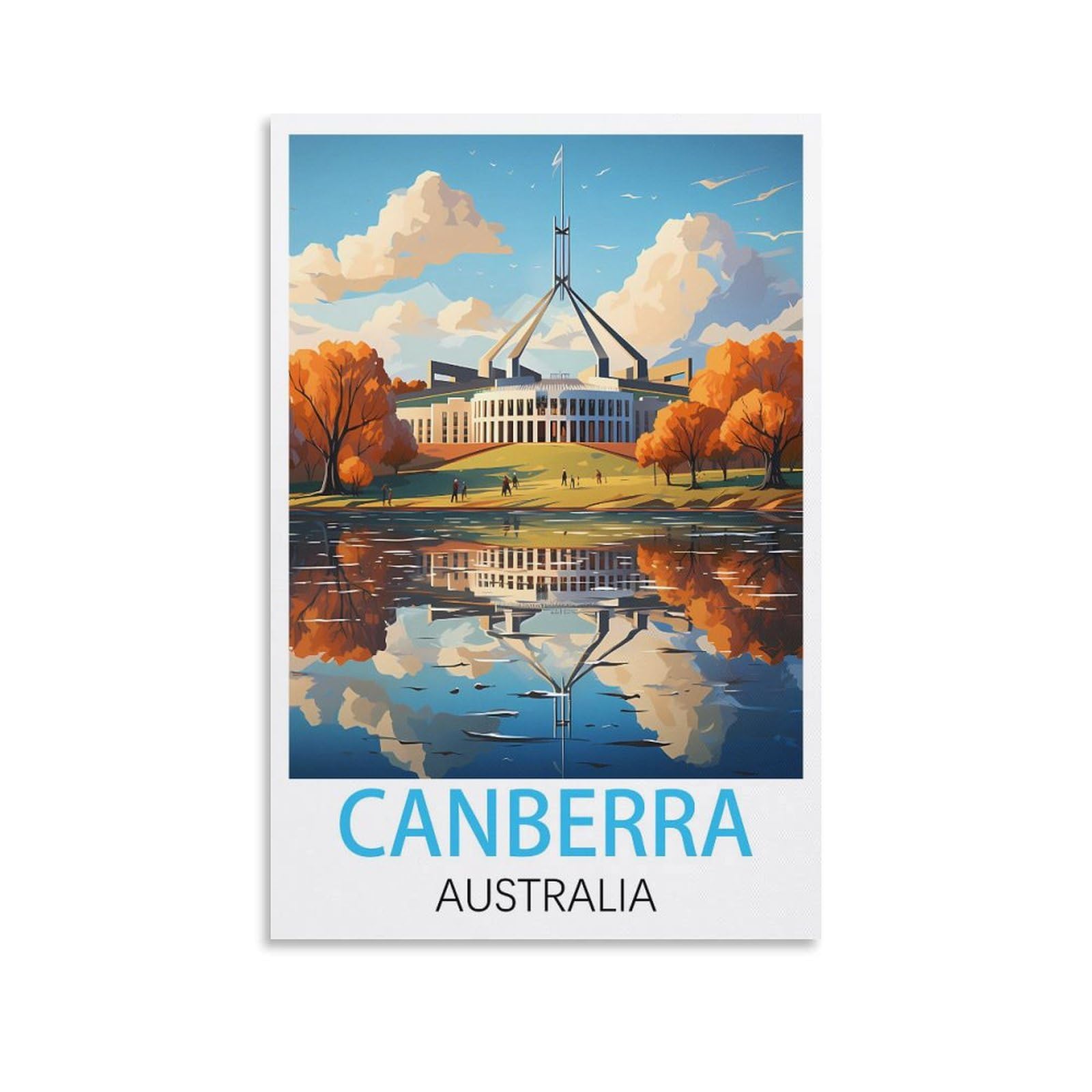 Retro Vintage Metal Tin Sign Canberra Australia,Travel Tin Signs Metal Poster Wall Decor Office Cafe Bathroom Badroom 15x30cm