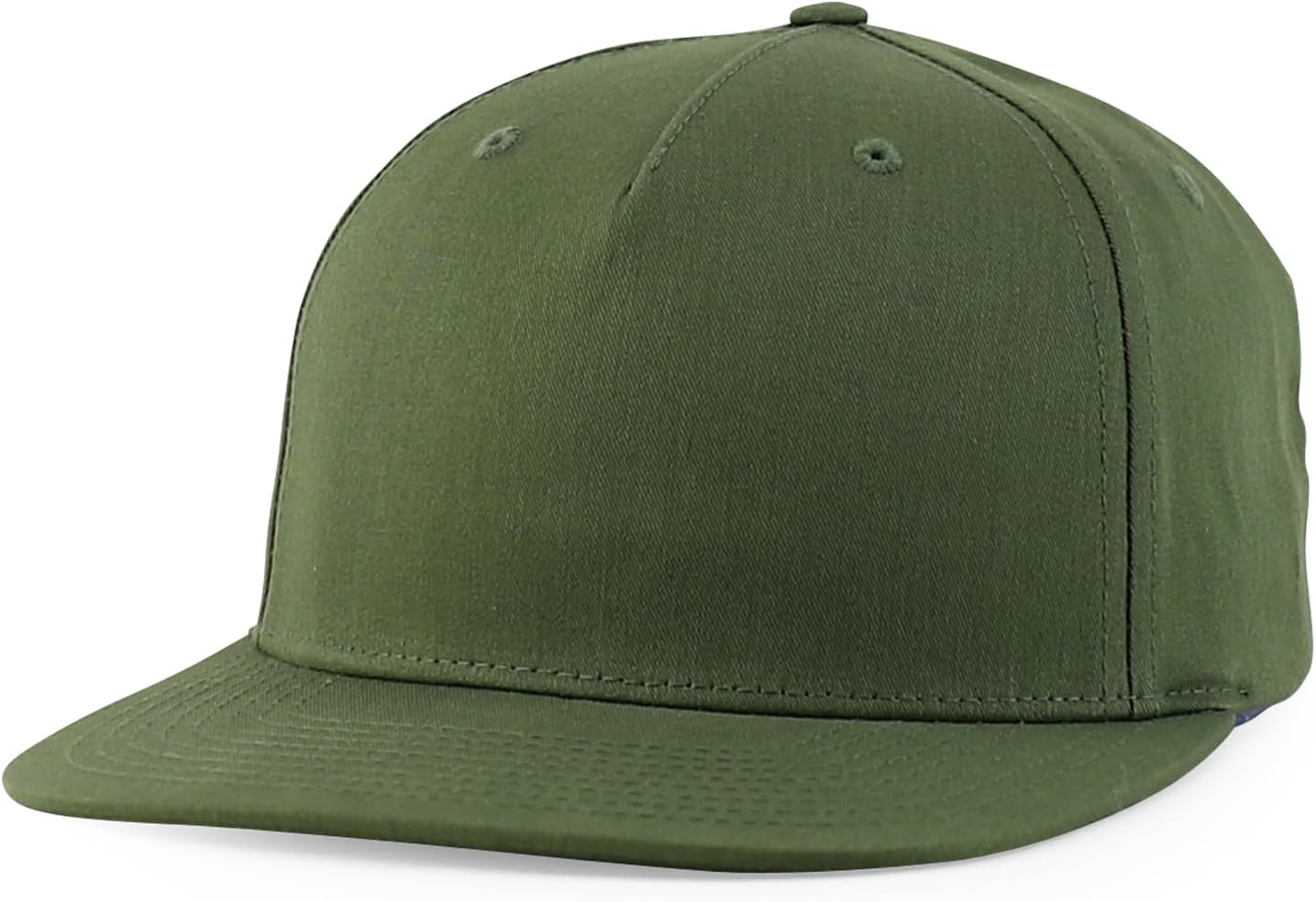 Trendy Apparel Shop Plain Pinch Front Cotton Twill Structured Flat Bill Snapback Cap