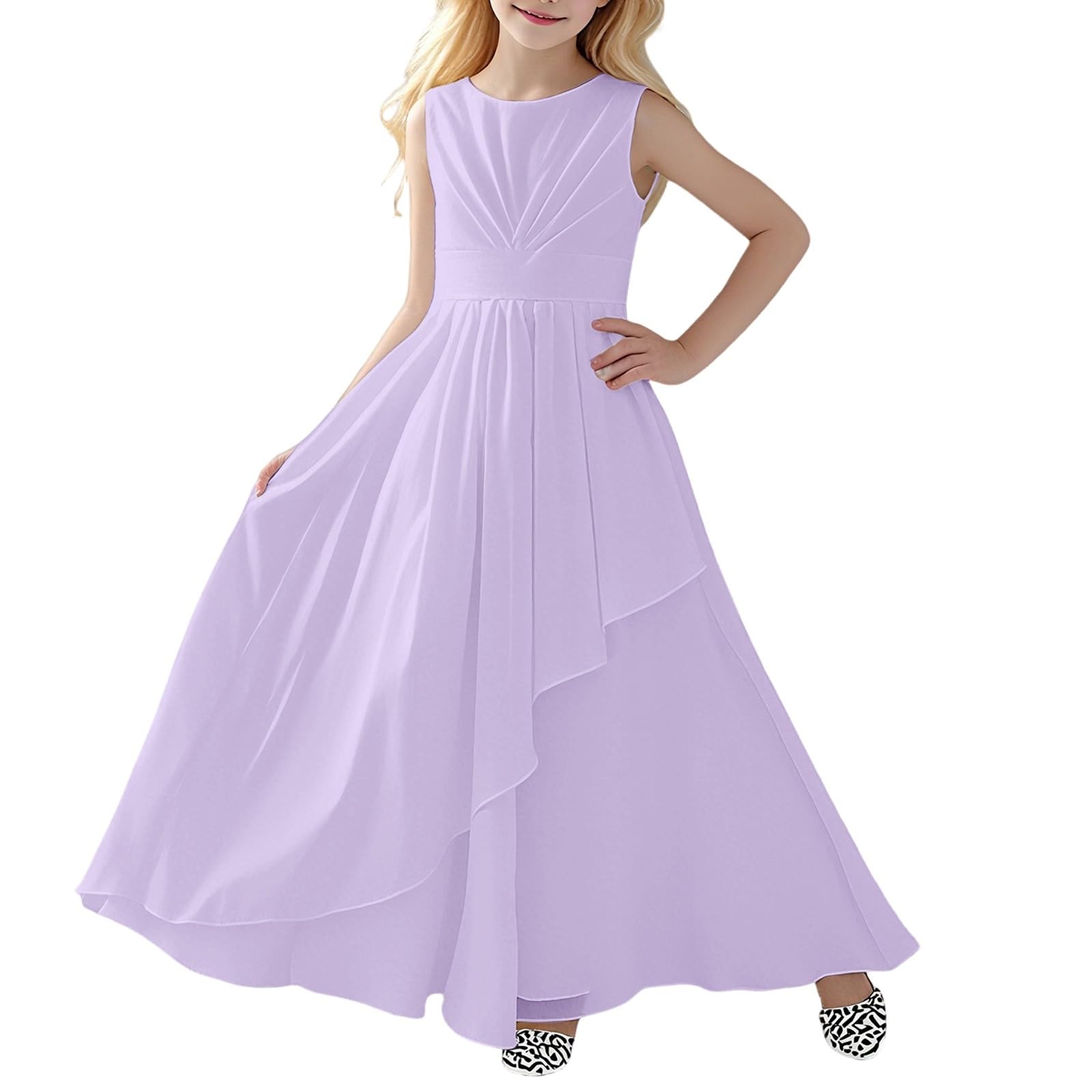 Vestidos de niña Para elegantes vestidos de fiesta sin mangas cuello redondo para actuaciones eventos de boda al aire libre Categoría de producto Vestidos Título del producto Vestidos de niña para