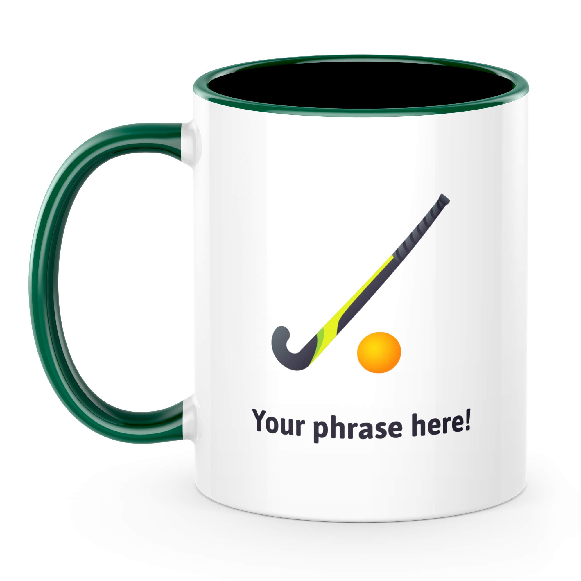 Personalised Emoji 11oz Mug Featuring Field Hockey Forest