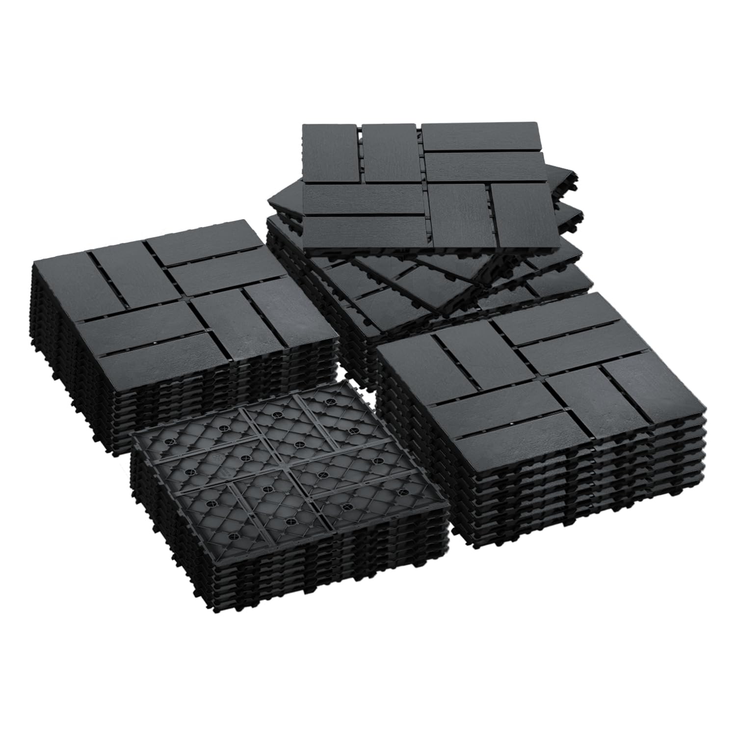 Azulejos de plástico para patio jardín exterior suelo modular impermeable 8