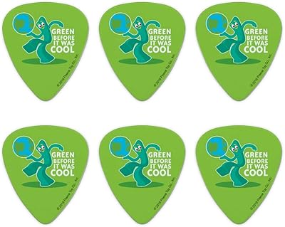 Gumby Green Before It Was Cool Earth Planet Novelty Guitar Picks Medium Gauge - Set of 6