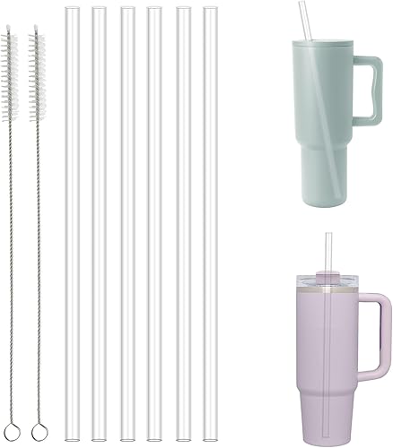 Pajitas reutilizables para vaso de 40 onzas, popotes de repuesto de plástico para Stanley Cup y vaso Simple Modern de 40 onzas, paquete de 6 popotes