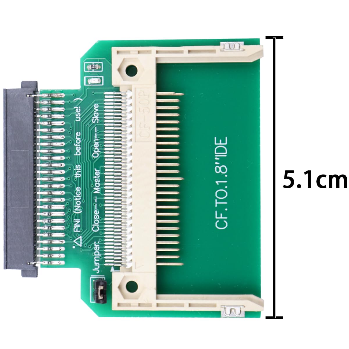 POFET Adaptateur de Carte CF vers IDE 50 Broches 1,8 Pouces Adaptateur de convertisseur de Disque Dur SSD, Carte mémoire Flash compacte CF