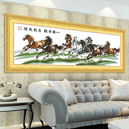 Point de croix chevaux style chinois C0149 broderie