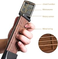 Alomejor Zsebgitár Digitális 6 Bund Akkord Gyakorló Eszköz Forgó Kijelzővel Kezdőknek Hordozható Gitár Tréner 3