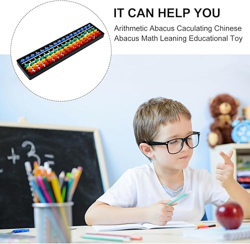 Miniatura 6 de Totority Varillas de dígitos de plástico Abacus Soroban Profesional 17 Columna (10.3 pulgadas) Abaco matemático, herramienta de cálculo matemático