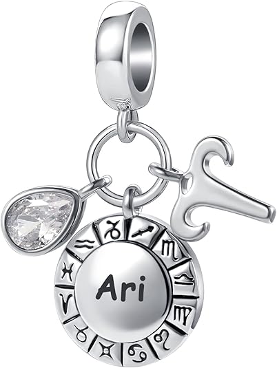 Constellation Charm for Women Bracelets Horoscope Zodiac Sign Teardrop Birthstone Birthday Anniversary Dangle Bead for Mom Grandma