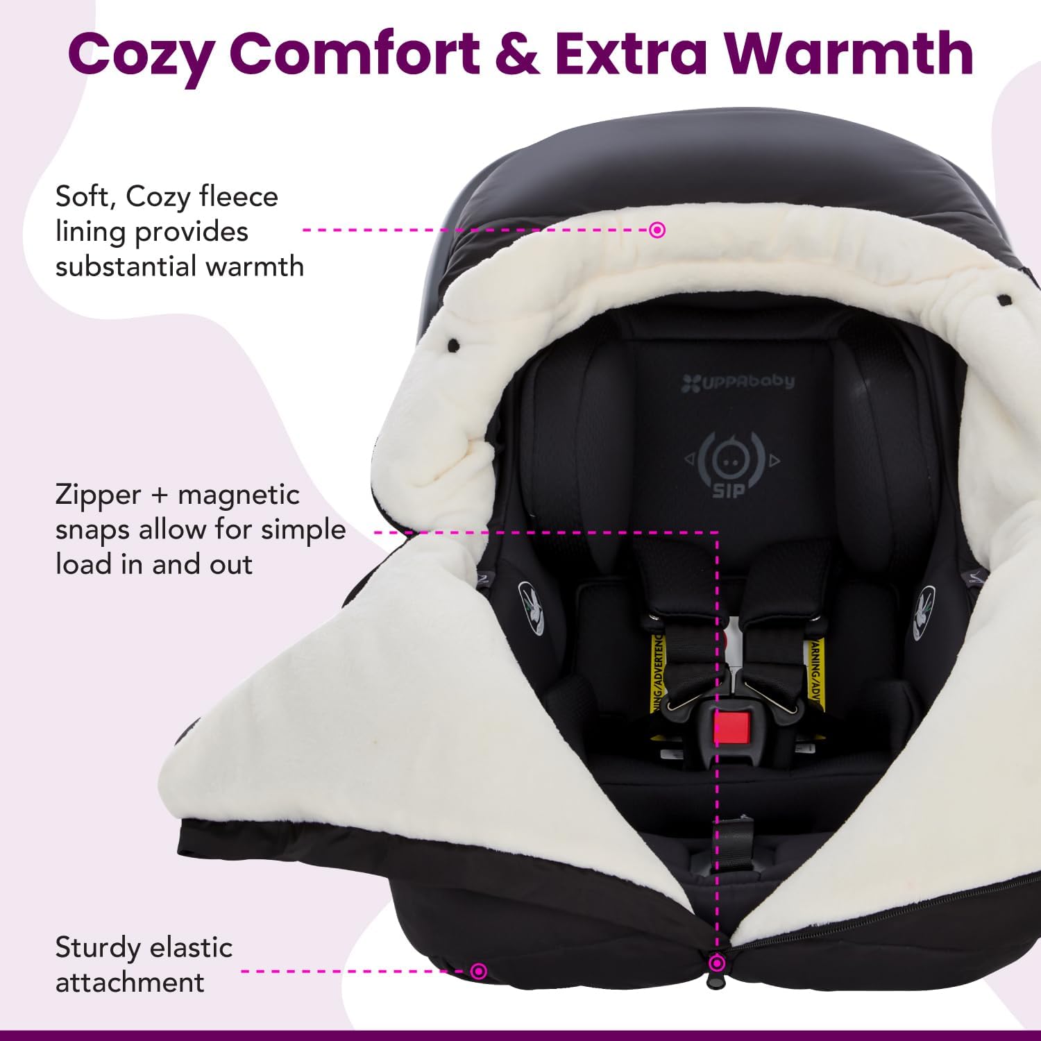 Buntting Bag Compatible with UPPAbaby Aria, Aria V2, Mesa, Mesa V2, Mesa V3 Infant Car Seats, Warm and Ultra-Plush Waterproof car seat Cover, Footmuff, Winter Cover Universal. nfant Car Seats