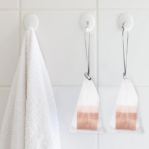 Miniatura 2 de Cobahom 6 bolsas de malla para jabón, malla de espuma de malla, bolsas de jabón hechas a mano, bolsas de malla de burbujas de jabón con cordón para