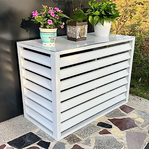 Funda de aire acondicionado mini split para exteriores, decorativa, tela resistente a la intemperie, para uso en interiores y exteriores, oculta y protege las unidades de aire acondicionado, elegante