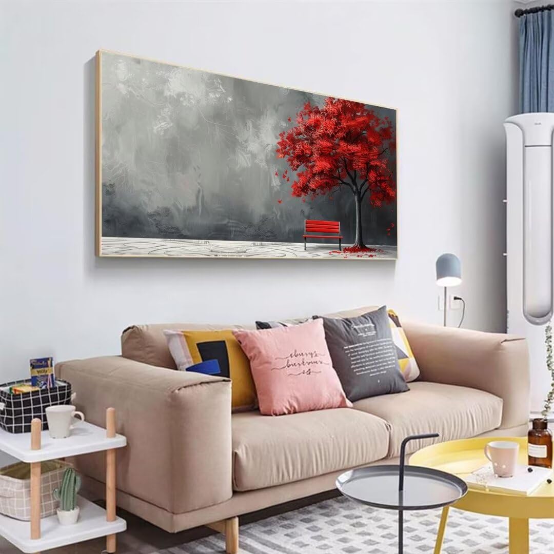 2 Pezzi Albero Pittura Diamante, 5D Diamond Painting paesaggio, 40x90cm Diamond Painting Grandi Dimensioni, Strass Ricamo a Punto Croce Kit Diamond Painting per Decorazioni Natalizie Casa e Regalo B-3