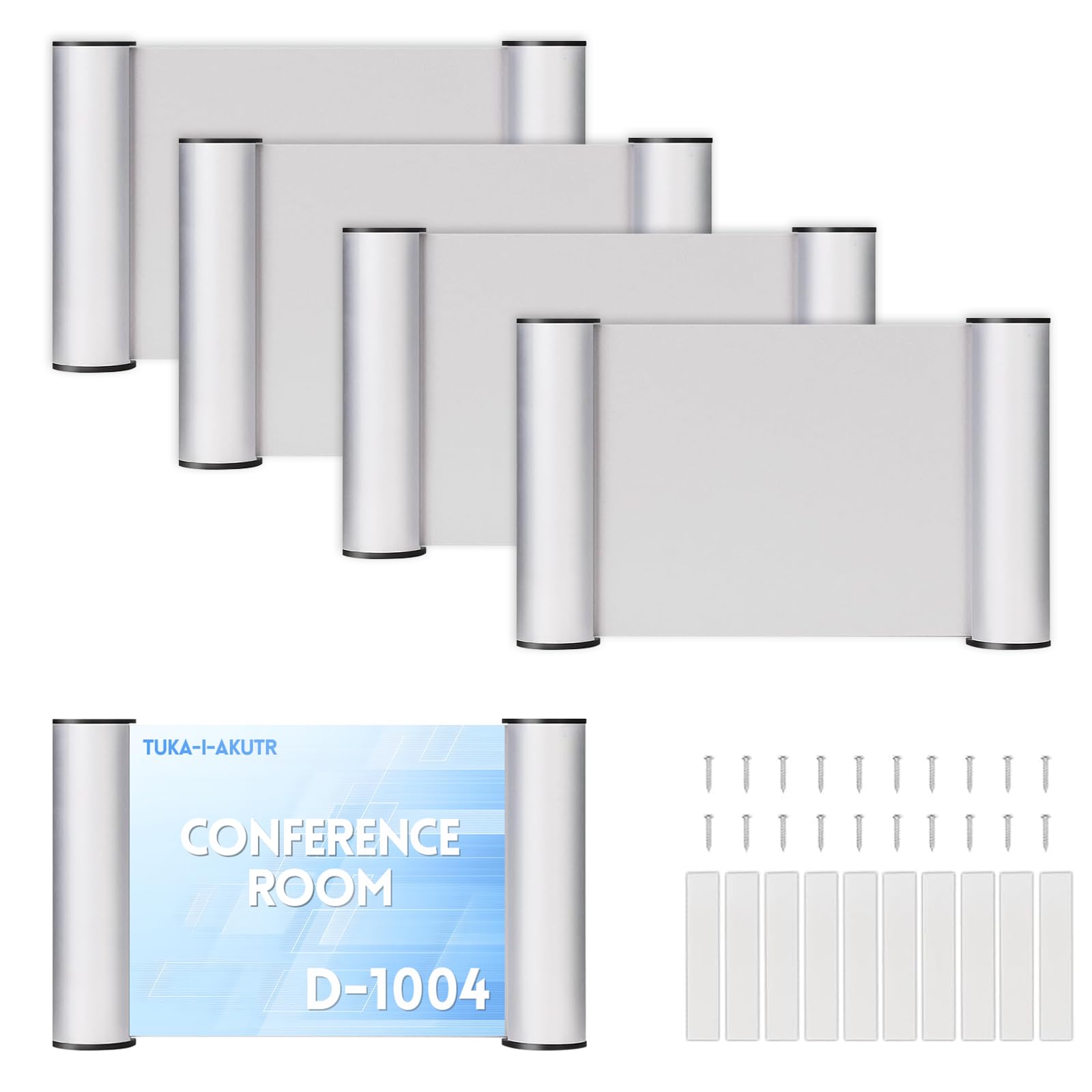 Umllpet Aluminium Türschild 148×105mm 5er Set, selbstbeschriftbar | Transparente Schutzabdeckung, kleb- und schraubbar, witterungsfest für Büro und Privat