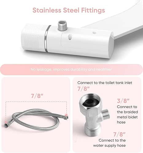 Ultra-Slim Bidet Attachment, Wash-(Retractable Dual Nozzles),