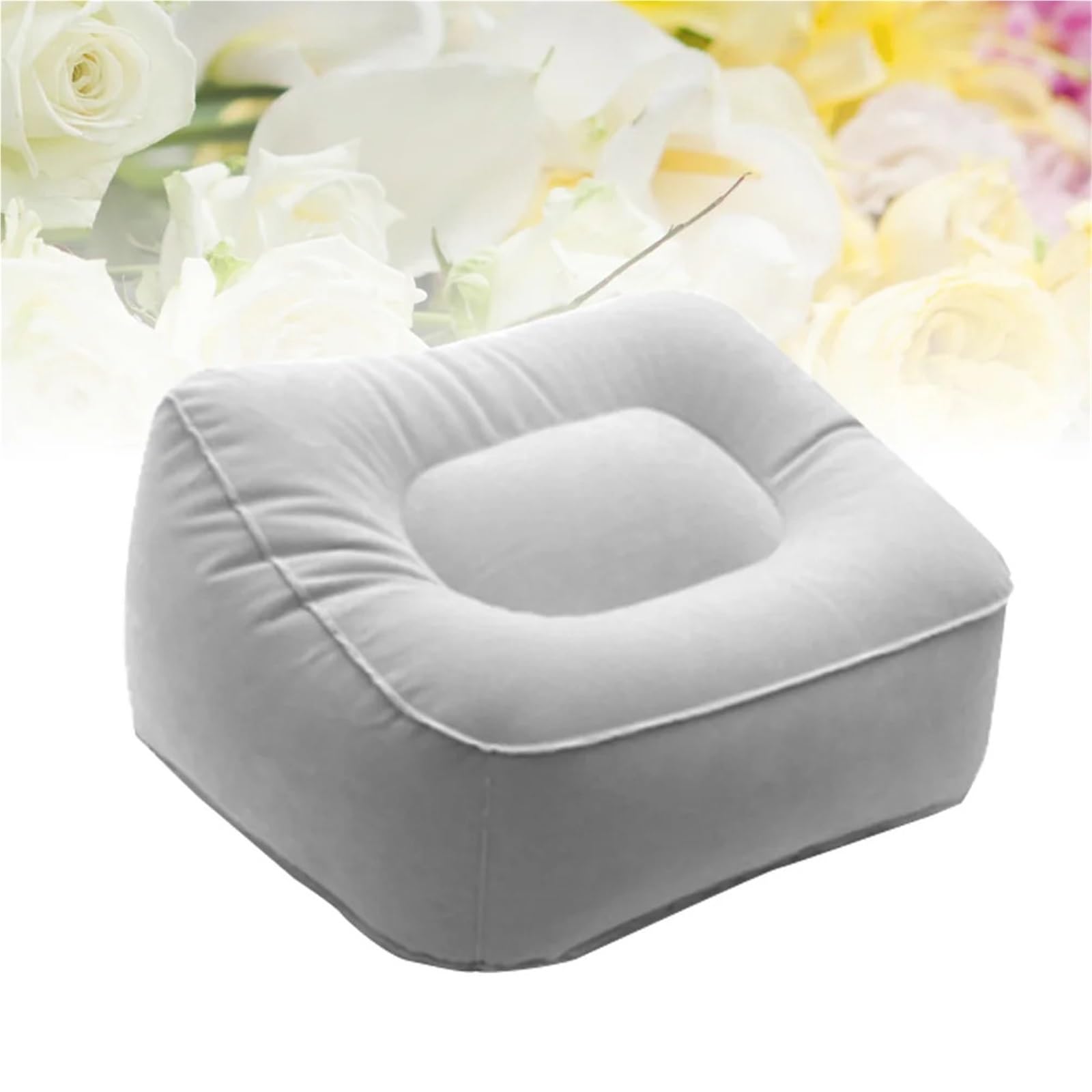 Reposapiés de avión, reposapiés inflable, almohada Camping, viaje(Purple)