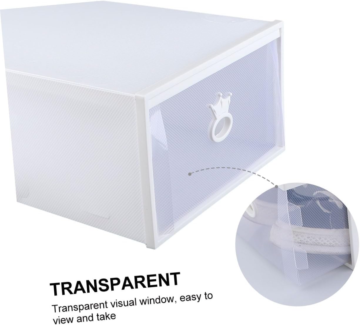Zerodeko Portable Stackable Shoes Storage Box Window Plastic Organizer for Sneakers and Boots Dust for Closet and under Bed Storage