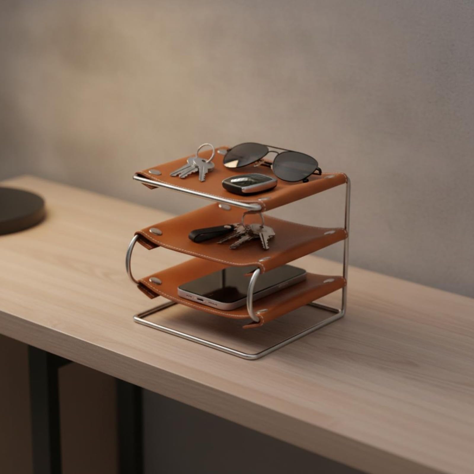Gralara Organizador Triple Niveles Resistente | Para Escritorio, Compacto, Banja Organizadora, Recibidor,