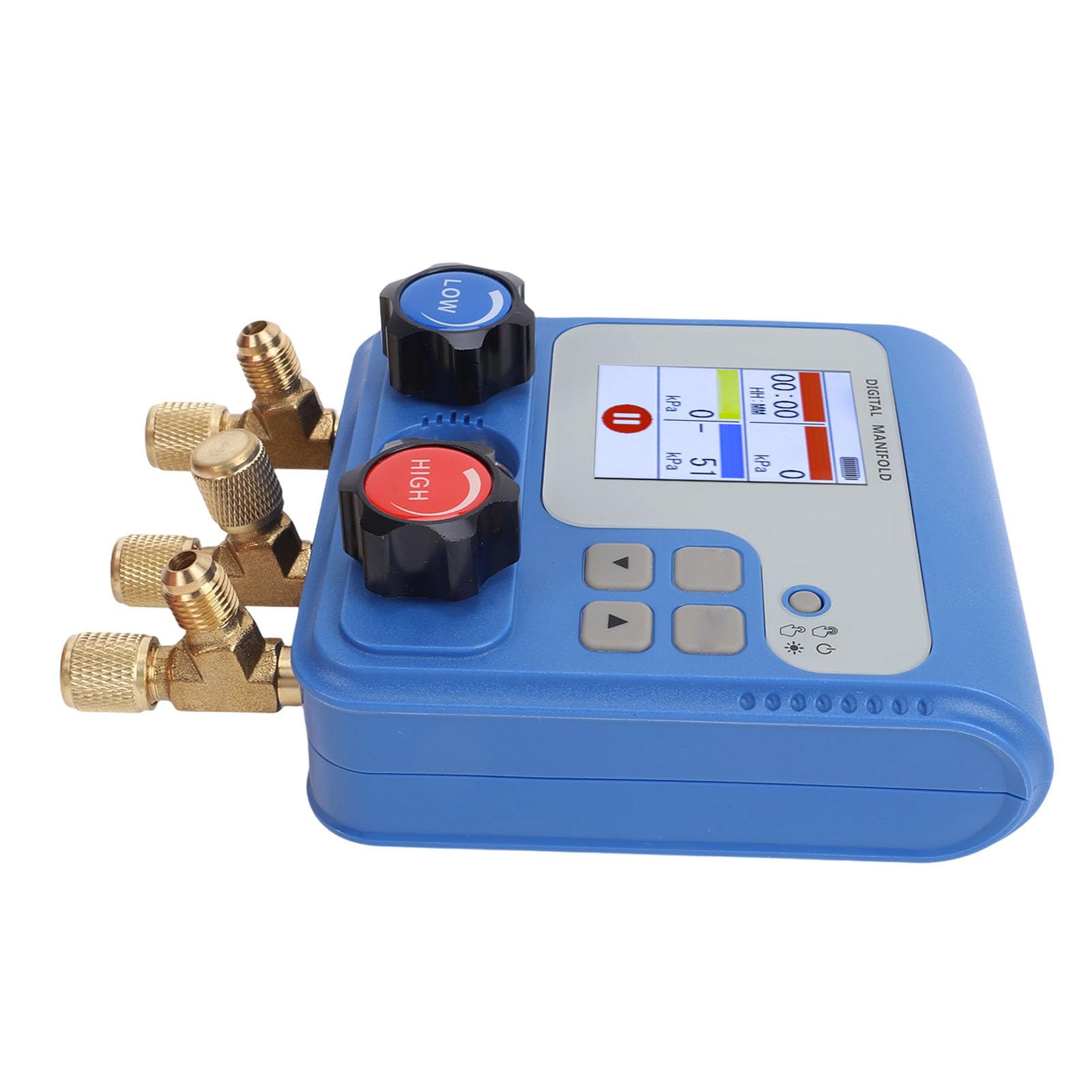 Gonetre Digitales HVAC-Verteilermessgerät, 94 Kältemittelfarben-Druck-Vakuummeter mit Zwei Displays und 3 Anschlüssen für Automatisches AC-System