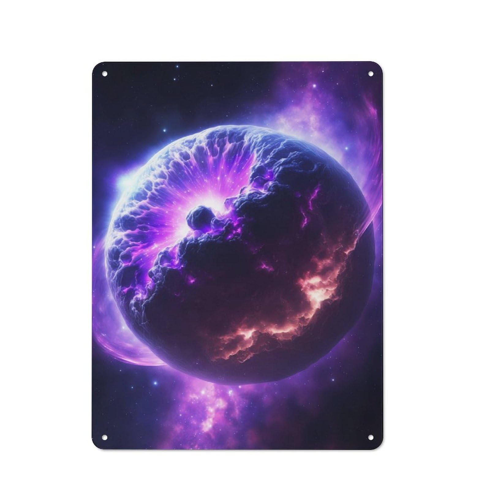 Junmoney Purple Energy Metal Wall Sign 40X30cm Featuring For Living Room Wall, For Feature Wall Decorators