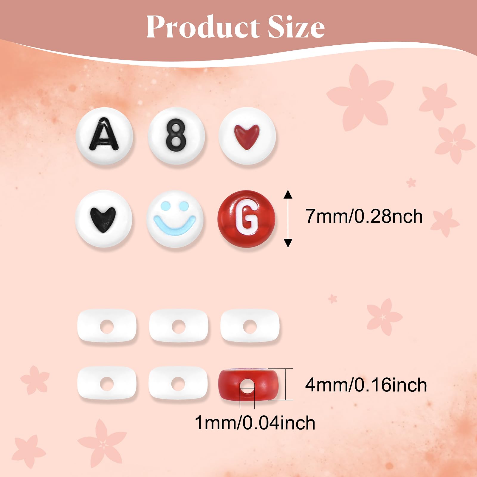 LEUCHTAMOR 1570 Lettere Alfabeto – Perline per Braccialetti Con Lettere, Cuore Colorate, Sorriso, Numeri – Kit DIY Con 2 Fili Elastici per Creare Braccialetti Personalizzati