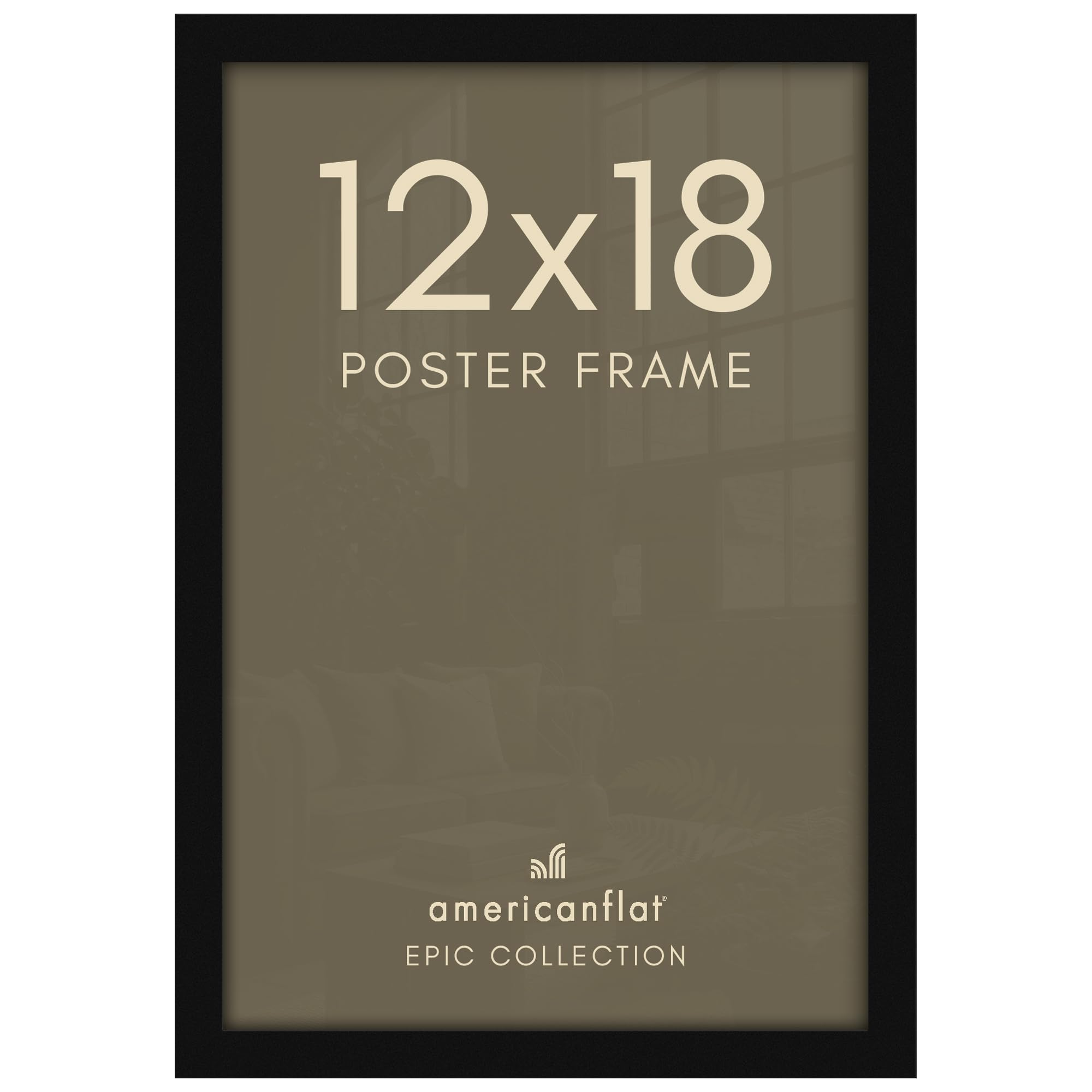 Americanflat 12x18 Poster Frame - Engineered Wood - Black