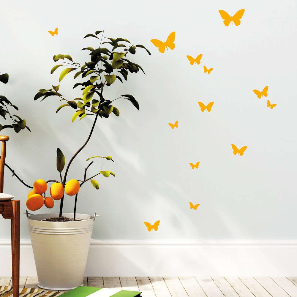 Quadro su tela con adesivi murali farfalle, decorazioni casa moderne