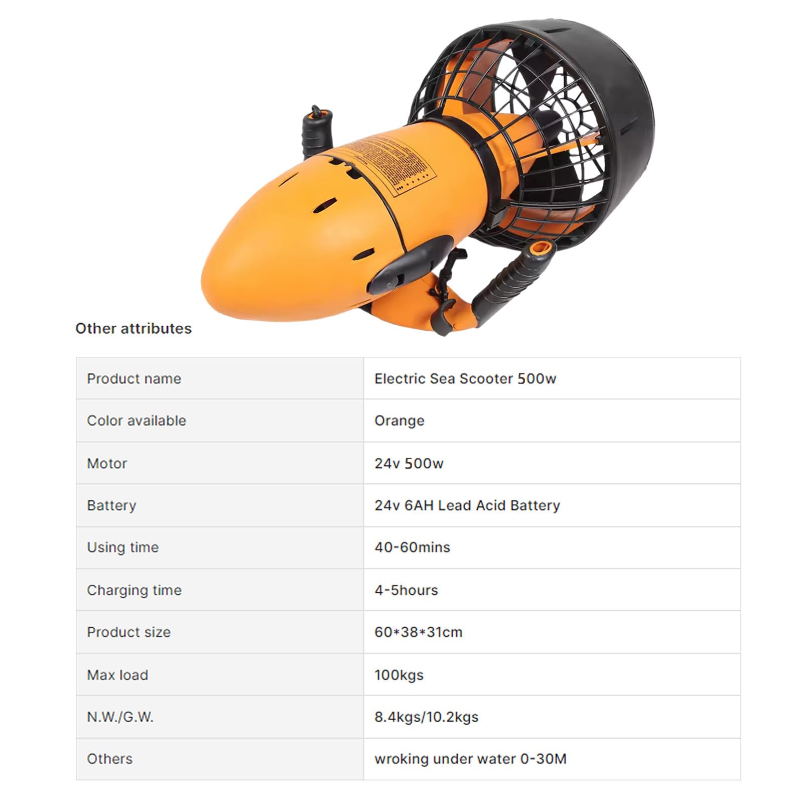 Elica Subacquea elettrica, Attrezzatura Sportiva Subacquea, Scooter subacqueo ricreativo, Elica per Piscina a Doppia velocità, Adatto per Piscine, campi da Gioco