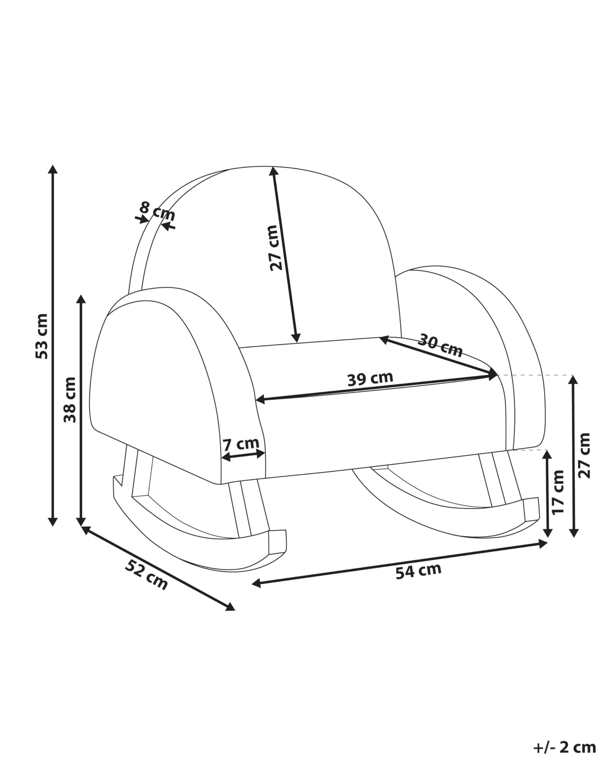 Beliani Kinder-Schaukelstuhl Bouclé pastellrosa gepolstert mit Armlehnen Teddyfell Hug