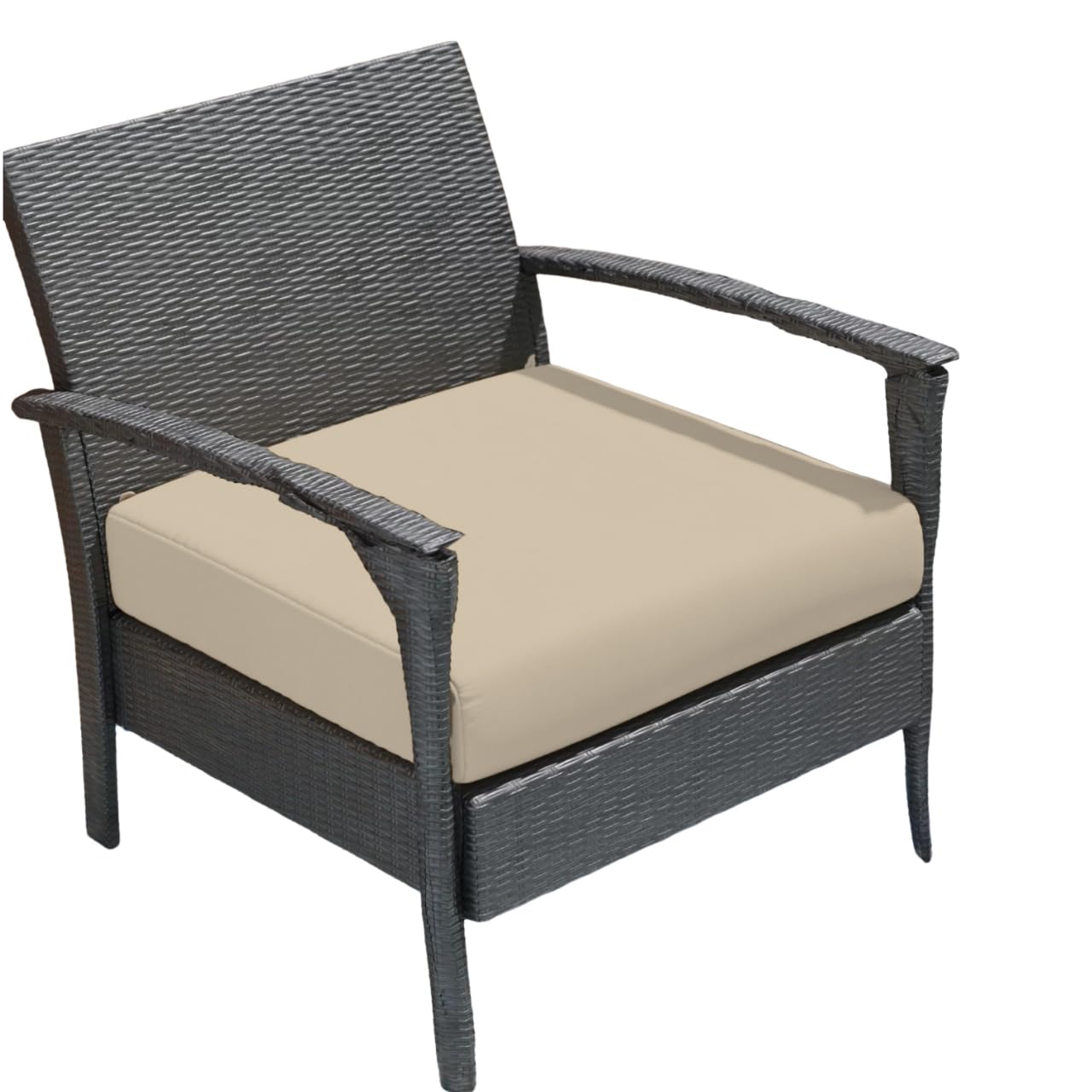 Crescent Textile Outdoor Rattan Chair Seat Pads Cushion Pad Waterproof Material for Garden Furniture Kitchen Dining Living Room Patio Office Coffee Shop Seat Pads (Cream, 60 X 60 X 10cm)