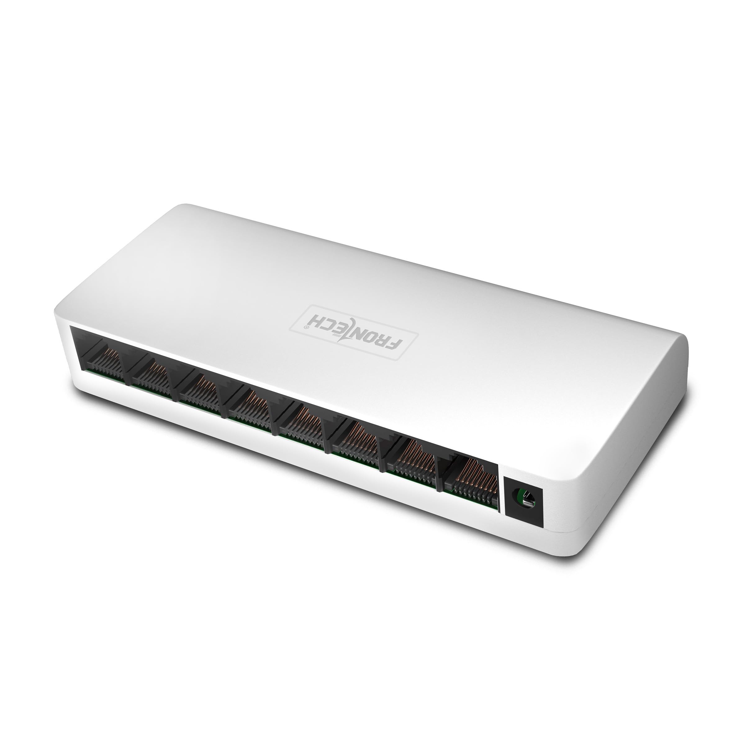 FRONTECH 8 Port Gigabit Ethernet Switch | 10/100/1000Mbps | Plug & Play LAN Hub for Router, Computer, Gaming Console, Printer & IP Camera | Wall Mountable | Hi-Speed Network Switch (NC-0052)