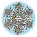 Bgraamiens Puzzle-Crystal Snowflake-1000 Pieces Snow Mandala Challenge Blue Board Round Jigsaw Puzzles