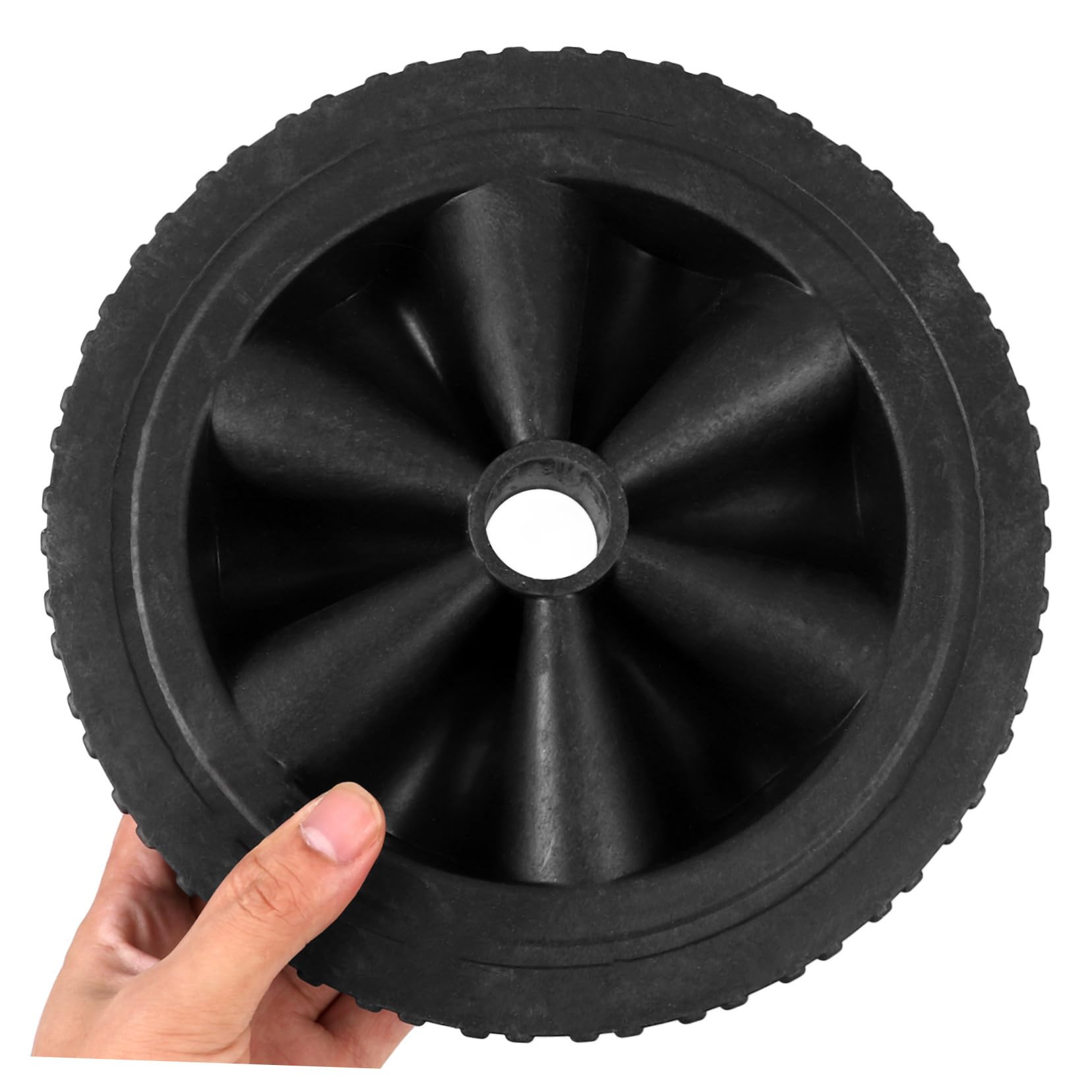 ULTECHNOVO 2 Ruote di Ricambio in Gomma e Plastica per Carrello e Barbecue, Resistenti All’usura, Nere, Silenziose, 2 Pezzi